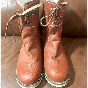 Rustic Boots laced up.